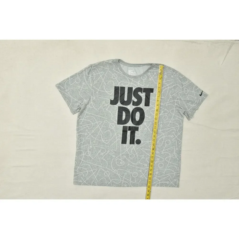 Nike Dri-FIT Men's XXL Gray Just Do It Playbook Graphic Athletic Cut T-Shirt